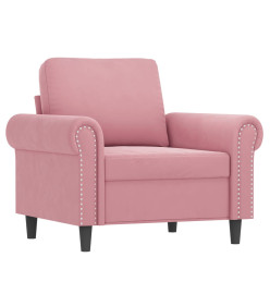 Fauteuil avec repose-pied Rose 60 cm Velours