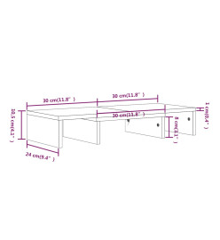 Support de moniteur Noir 60x24x10,5 cm Bois de pin solide