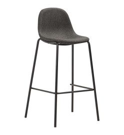 Chaises de bar lot de 2 gris foncé tissu