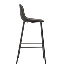 Chaises de bar lot de 2 gris foncé tissu