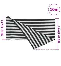 Filet brise-vue anthracite et blanc 1,8x10 m PEHD 150 g/m²