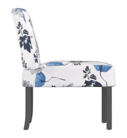 Fauteuil sans accoudoirs bleu tissu avec fleurs