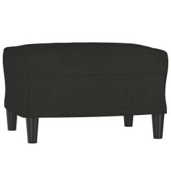 Canapé à 3 places avec repose-pieds Noir 180 cm Tissu