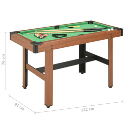 Table de billard 4 pieds 122x61x76 cm Marron