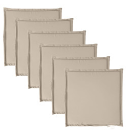 Coussins de siège de jardin lot de 6 taupe 45x45x2 cm carré