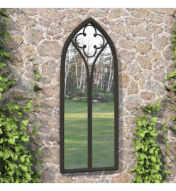 Miroir de jardin Noir 70x30 cm Fer pour utilisation extérieure