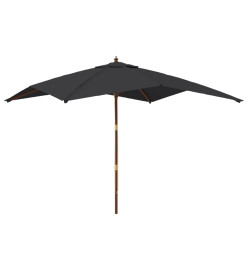 Parasol de jardin avec mât en bois noir 300x300x273 cm