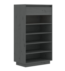 Armoire à chaussures Gris 60x34x105 cm Bois de pin massif