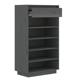 Armoire à chaussures Gris 60x34x105 cm Bois de pin massif