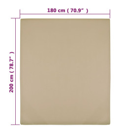 Drap-housse Jersey Taupe 180x200 cm Coton