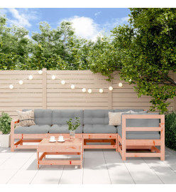 Salon de jardin 6 pcs avec coussins bois massif Douglas