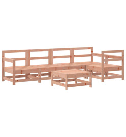 Salon de jardin 6 pcs avec coussins bois massif Douglas