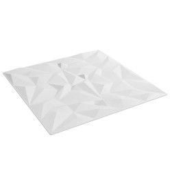 Panneaux muraux 12 pcs blanc 50x50 cm XPS 3 m² améthyste