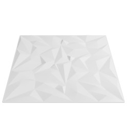 Panneaux muraux 12 pcs blanc 50x50 cm XPS 3 m² améthyste