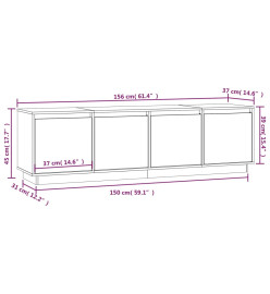 Meuble TV 156x37x45 cm Bois de pin massif