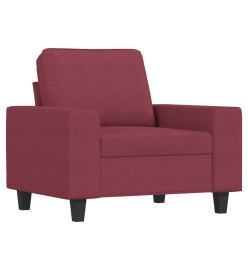 Fauteuil avec repose-pied Rouge bordeaux 60 cm Tissu