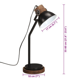 Lampe de bureau 25 W noir 18x18x60 cm E27