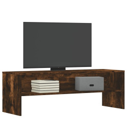 Meuble TV chêne fumé 120x40x40 cm bois d'ingénierie