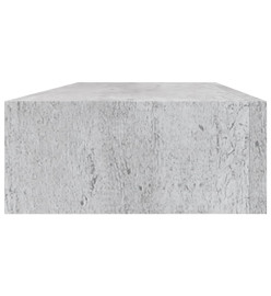 Étagère à tiroir murale Gris béton 60x23,5x10 cm MDF