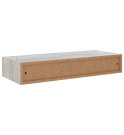 Étagère à tiroir murale Gris béton 60x23,5x10 cm MDF