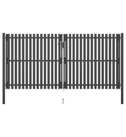 Portail de clôture de jardin Acier 4x2,25 m Anthracite