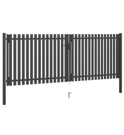 Portail de clôture de jardin Acier 4x1,7 m Anthracite