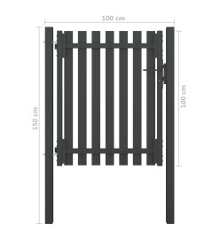 Portail de clôture de jardin Acier 1x1,5 m Anthracite