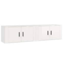 Meubles TV muraux 2 pcs blanc brillant 80x34,5x40 cm