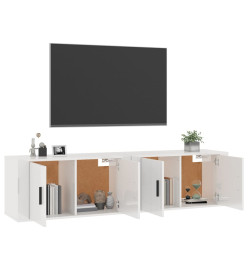 Meubles TV muraux 2 pcs blanc brillant 80x34,5x40 cm