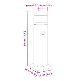 Lampadaires d'extérieur avec capteur 3 pcs noir 50 cm aluminium