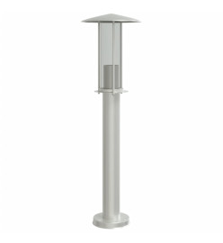 Lampadaires d'extérieur 3 pcs argenté 60 cm acier inoxydable