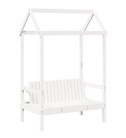 Banc avec toit blanc 117,5x70x176,5 cm bois de pin massif