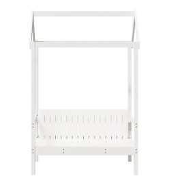 Banc avec toit blanc 117,5x70x176,5 cm bois de pin massif