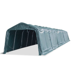 Tente amovible pour bétail PVC 550 g/m² 3,3 x 16 m Vert foncé