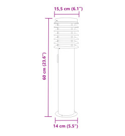 Lampadaires d'extérieur avec sortie 3 pcs noir acier inoxydable