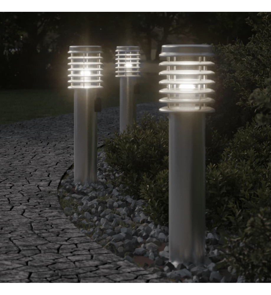 Lampadaire d'extérieur et sortie argenté 60 cm acier inoxydable