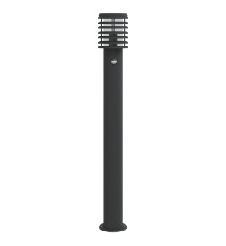 Lampadaire d'extérieur avec capteur noir 110cm acier inoxydable