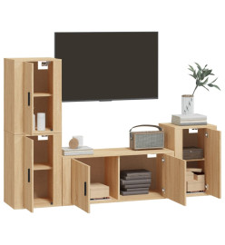 Ensemble de meubles TV 4 pcs Chêne sonoma Bois d'ingénierie