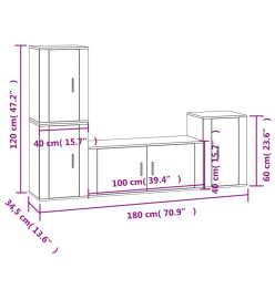 Ensemble de meubles TV 4 pcs Chêne sonoma Bois d'ingénierie