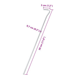 Piquets de tente 50 pcs 30 cm Ø7 mm acier galvanisé