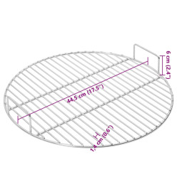 Grille de barbecue ronde Ø44,5 cm acier inoxydable 304