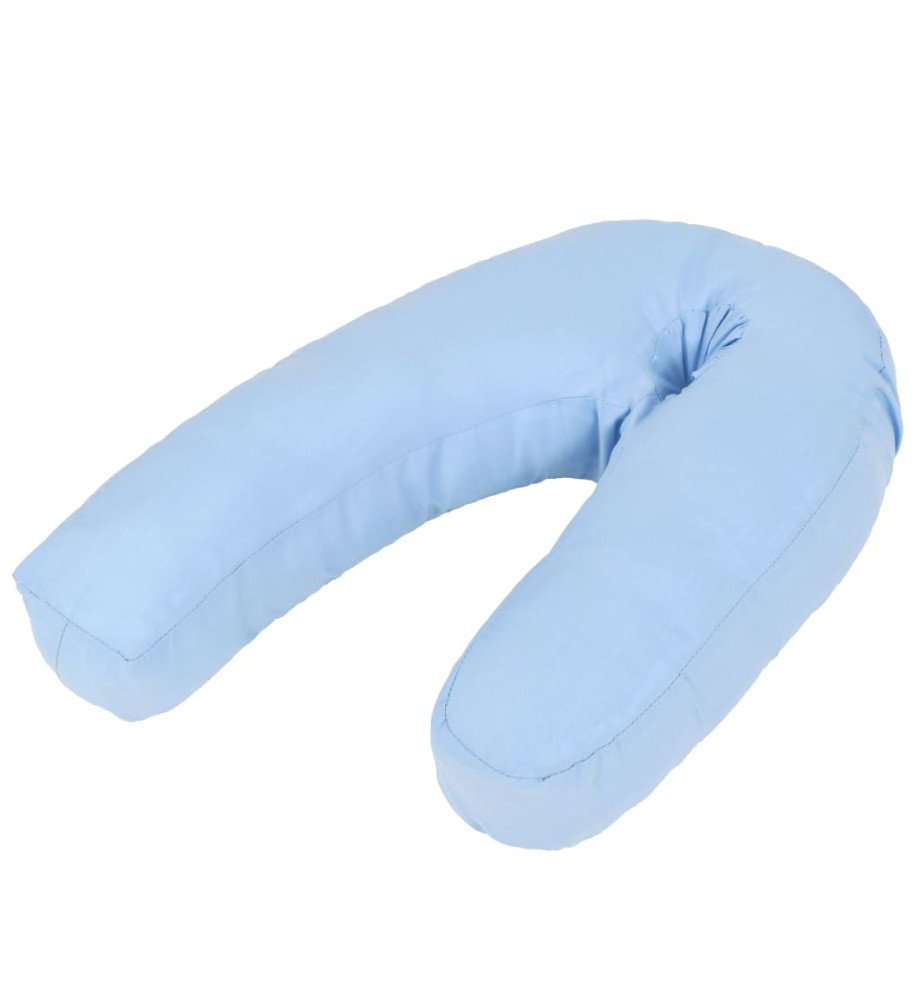 Coussin de grossesse en forme de J 54x(36-43) cm Bleu