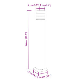 Lampadaires d'extérieur 3 pcs noir 80 cm aluminium