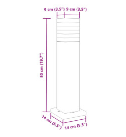 Lampadaires d'extérieur 3 pcs noir 50 cm aluminium