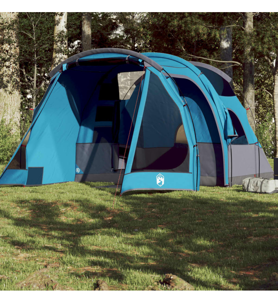 Tente de camping tunnel 4 personnes bleu imperméable