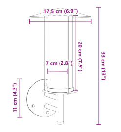 Appliques murales d'extérieur 2 pcs noir acier inoxydable