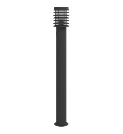 Lampadaires d'extérieur avec sortie 3 pcs noir acier inoxydable