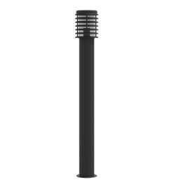 Lampadaire d'extérieur noir 110 cm acier inoxydable