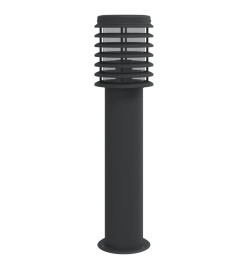 Lampadaire d'extérieur noir 60 cm acier inoxydable