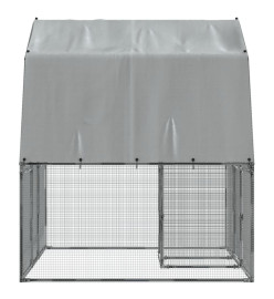 Cages à poules 2 pcs avec toit et porte argenté acier galvanisé